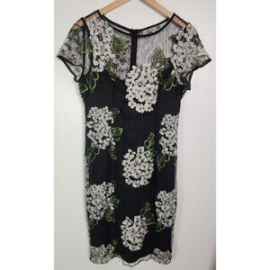 Adrianna Papell Women's Sz. 12 Floral Embroidered Sheath Dress